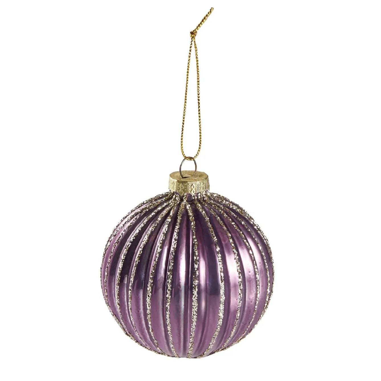 Online Kugel Dekor, Rillen/lila, 8 Cm Weihnachtsbaumschmuck