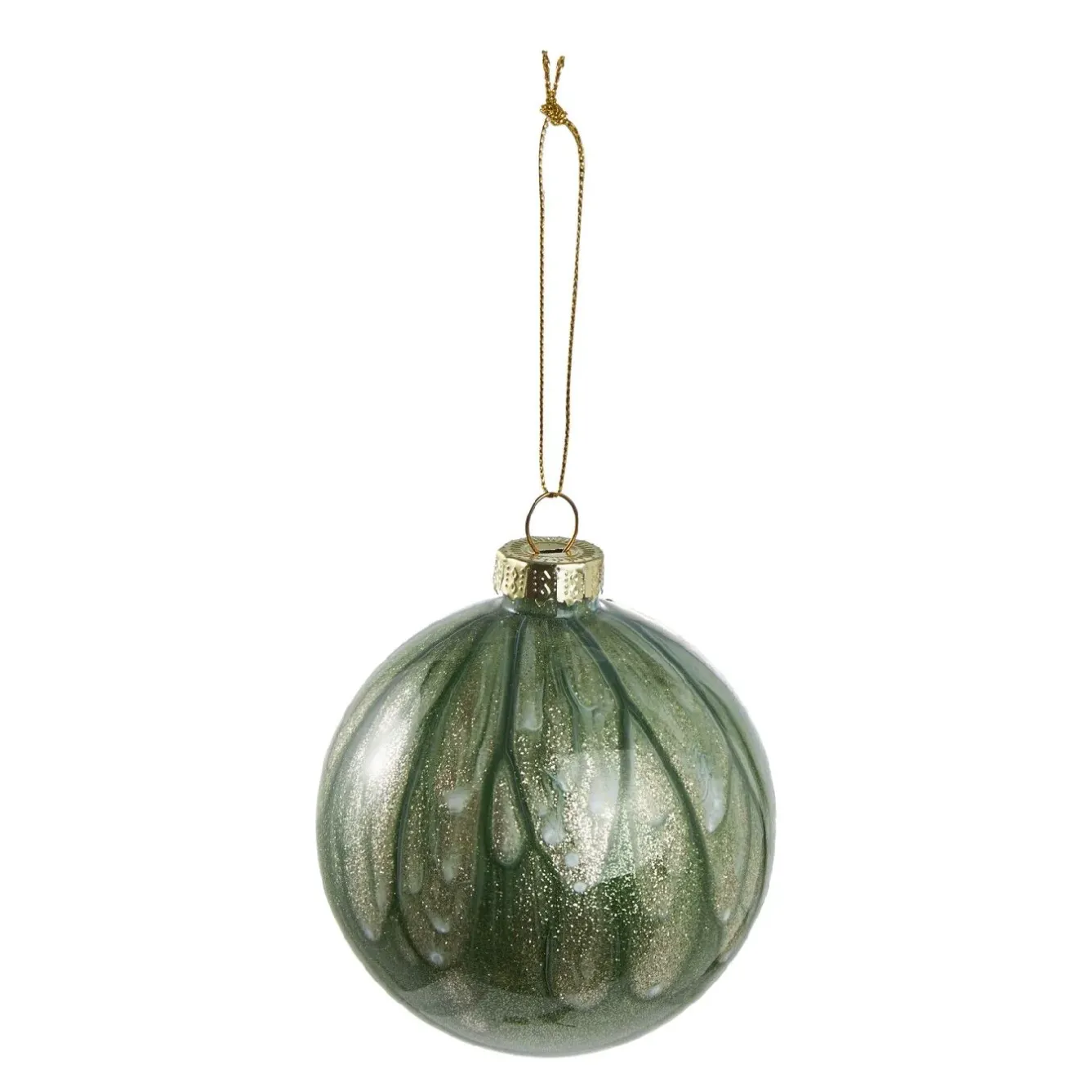 Best Kugel Marmor, Dunkelgrün, 8 Cm Weihnachtsbaumschmuck
