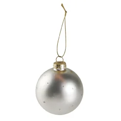 Sale Kugel Punkte, Weiß, 7 Cm Weihnachtsbaumschmuck