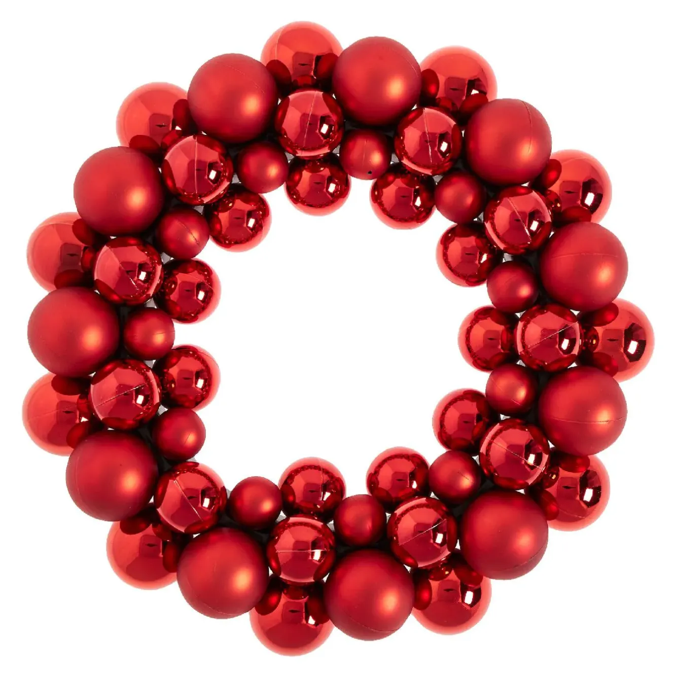 New Kugelkranz Kunststoff, Rot, 34 Cm Weihnachtsdeko