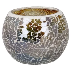 New Kugel-Windlicht Mosaik, Bernstein/silber/grün, 10 X 8 Cm Windlichter & Laternen|Kerzen & Kerzenständer