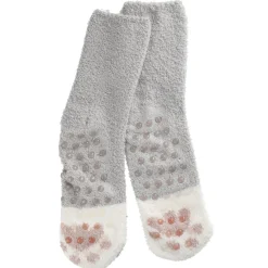 Outlet Kuschelsocken Anti-Rutsch, Uni/grau/offwhite Geschenkideen|Fashion