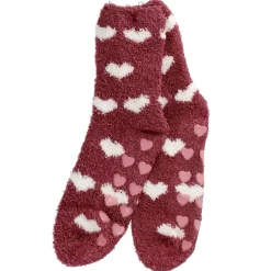 Discount Kuschelsocken Anti-Rutsch, Herzen/bordeaux Fashion|Weihnachtsoutfit