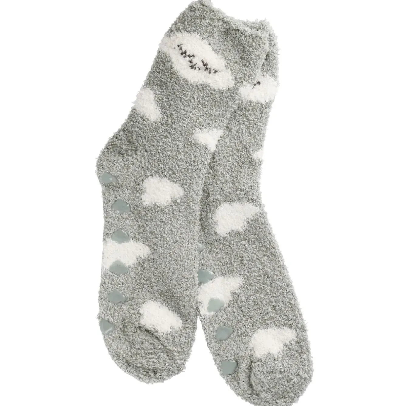 Best Kuschelsocken Anti-Rutsch, Wolke/grün Geschenkideen|Fashion