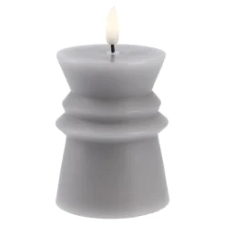 Online LED-Kerze Design, Eckig/grau, 12 Cm Lichterwelt|Kerzen & Kerzenständer