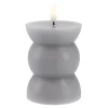 Outlet LED-Kerze Design, Rund/grau, 12 Cm Lichterwelt|Kerzen & Kerzenständer