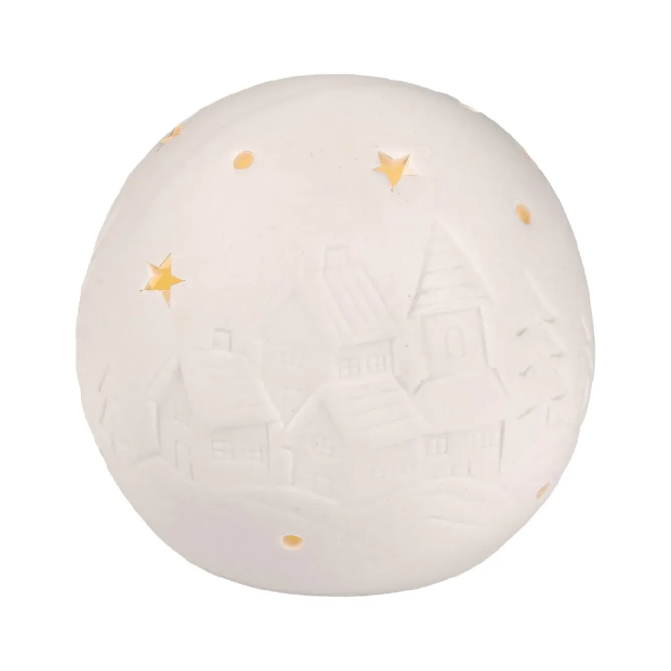 Discount LED-Kugel Landschaft, Sterne, 10 Cm Weihnachtsbeleuchtung|Weihnachtsdeko