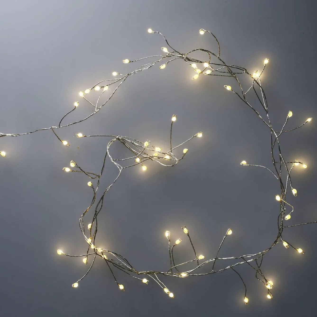 Discount LED-Lichterkette Cluster, Silber, 80er Lichterwelt|Weihnachtsbeleuchtung