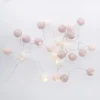 Best LED-Lichterkette Textilball, Pink/weiß/lila, 24er Lichterwelt