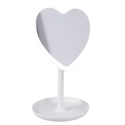 LED-Spiegel Form, Herz/weiß, 26 Cm Gadgets|Lichterwelt