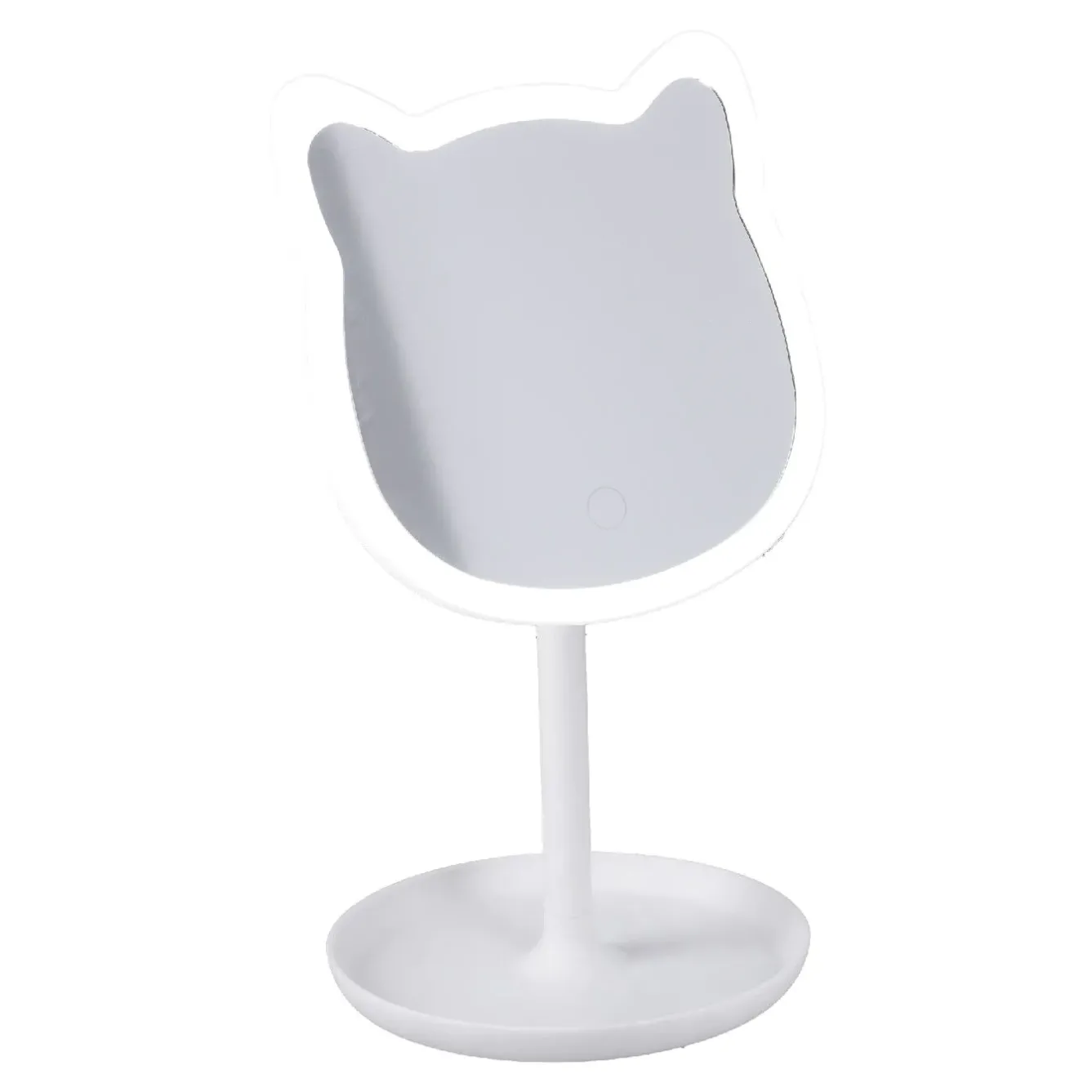 New LED-Spiegel Form, Katze/weiß, 26 Cm Gadgets|Lichterwelt