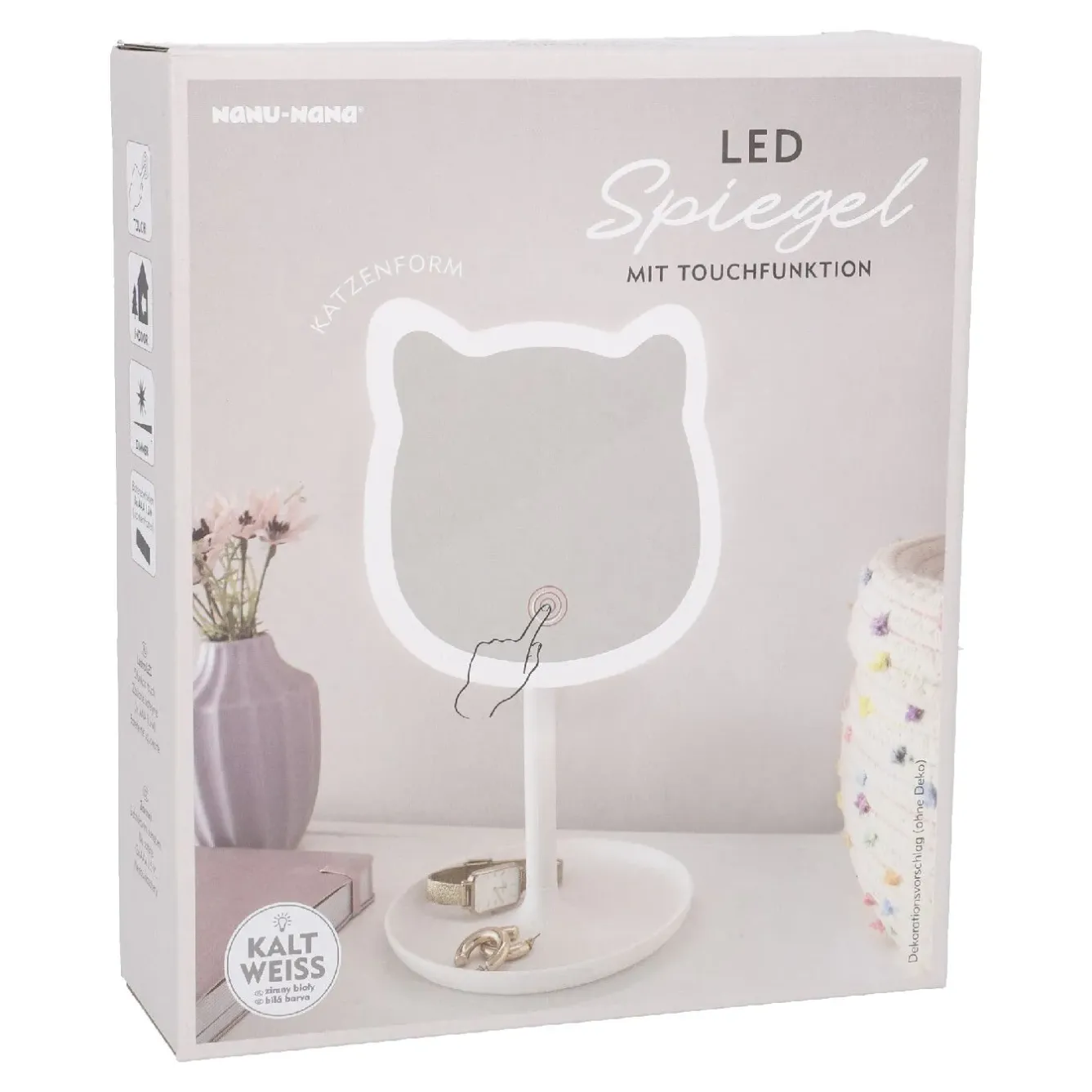 New LED-Spiegel Form, Katze/weiß, 26 Cm Gadgets|Lichterwelt