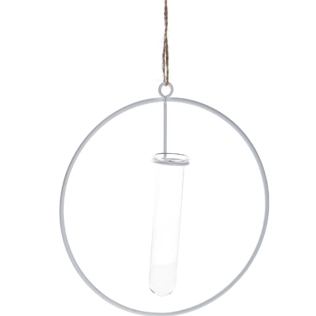 New Metallring Mit Reagenzglas, Hängend, Weiß, 15 Cm Jga|Deko-Objekte