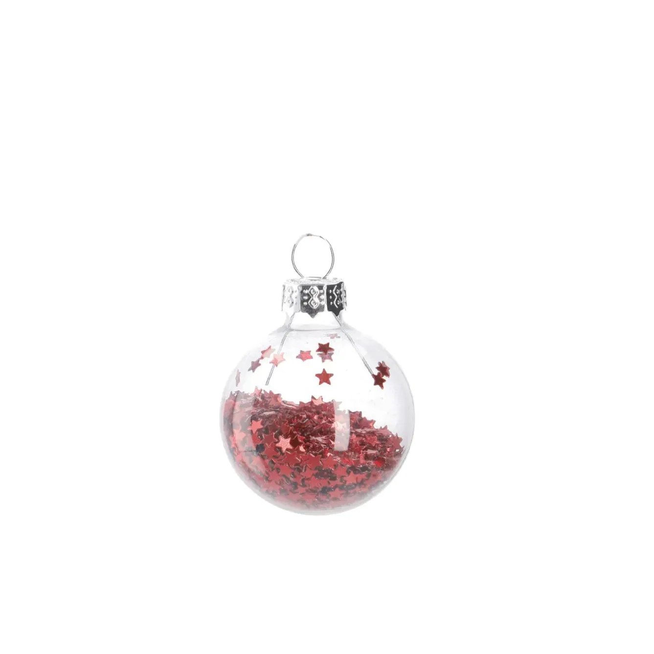 Outlet Mini-Kugel Schneeball, Flitter/rot, 4 Cm Weihnachtsbaumschmuck|Adventskränze & Zubehör