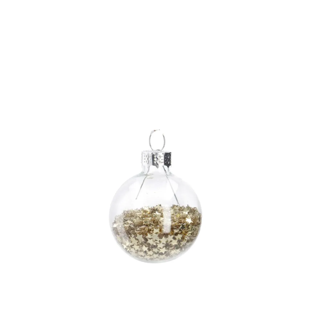 Mini-Kugel Schneeball, Flitter/gold, 4 Cm Weihnachtsbaumschmuck|Adventskränze & Zubehör