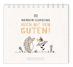 New Mini-Tischkalender 2025, Man Muss Mit Allem Rechnen Kalender & Planer|Weihnachtsgeschenke