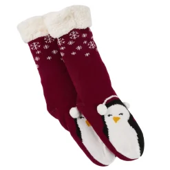 Norweger Socken Xmas, Pinguin/rot, Größe 35-42 Geschenkideen|Fashion