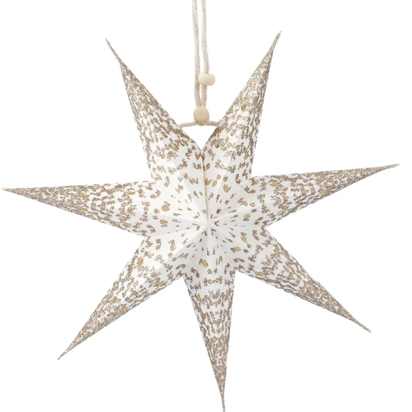 Outlet Papierstern Konfetti, Weiß/champagner, 18 Cm Weihnachtsdeko