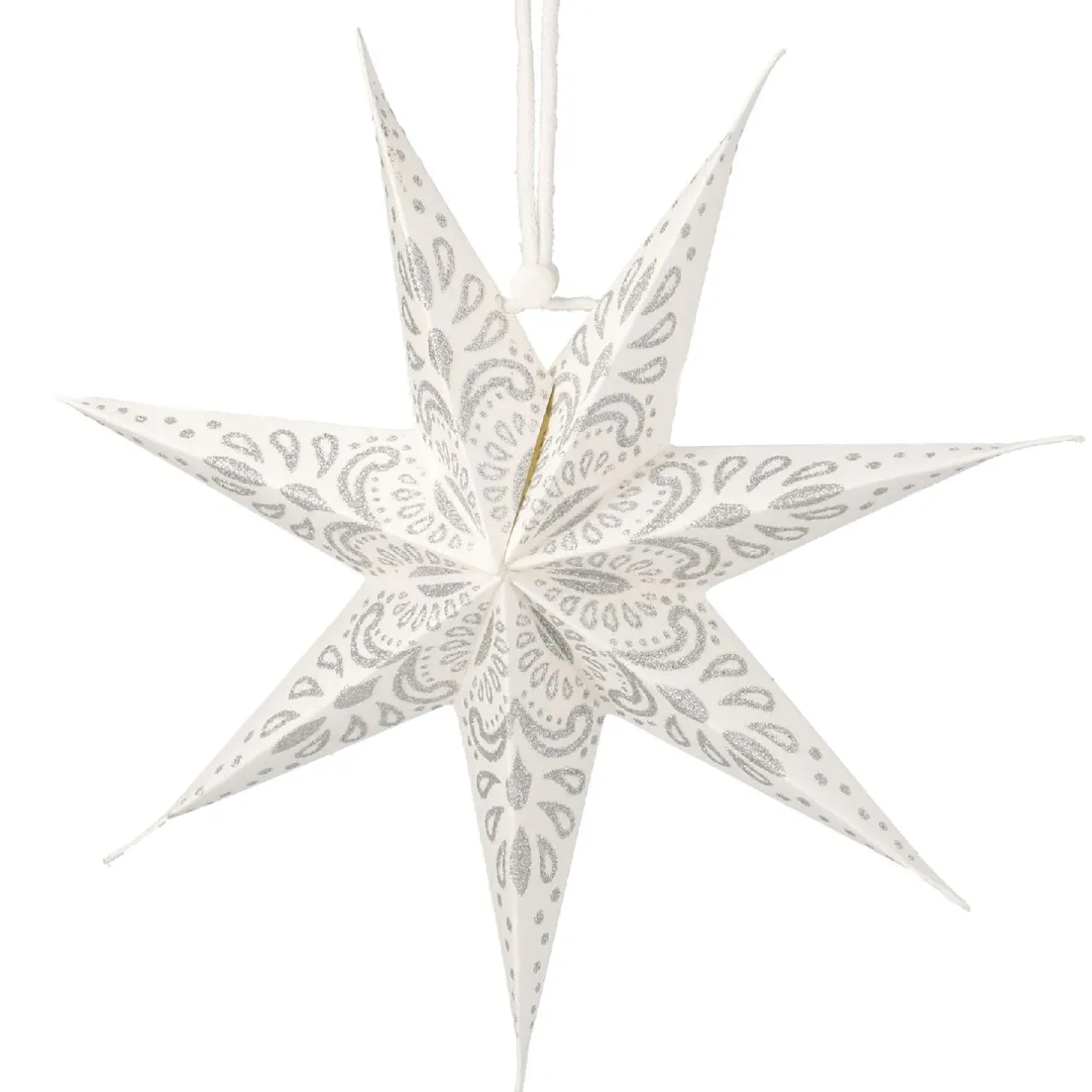 Best Papierstern, Weiß/silber, Ornament, 18 Cm Weihnachtsdeko|Weihnachten