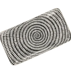 Best Platte China, Goldrand, Schwarz/weiß, Stäbchen/Kreis, 23 Cm Jga|Küche