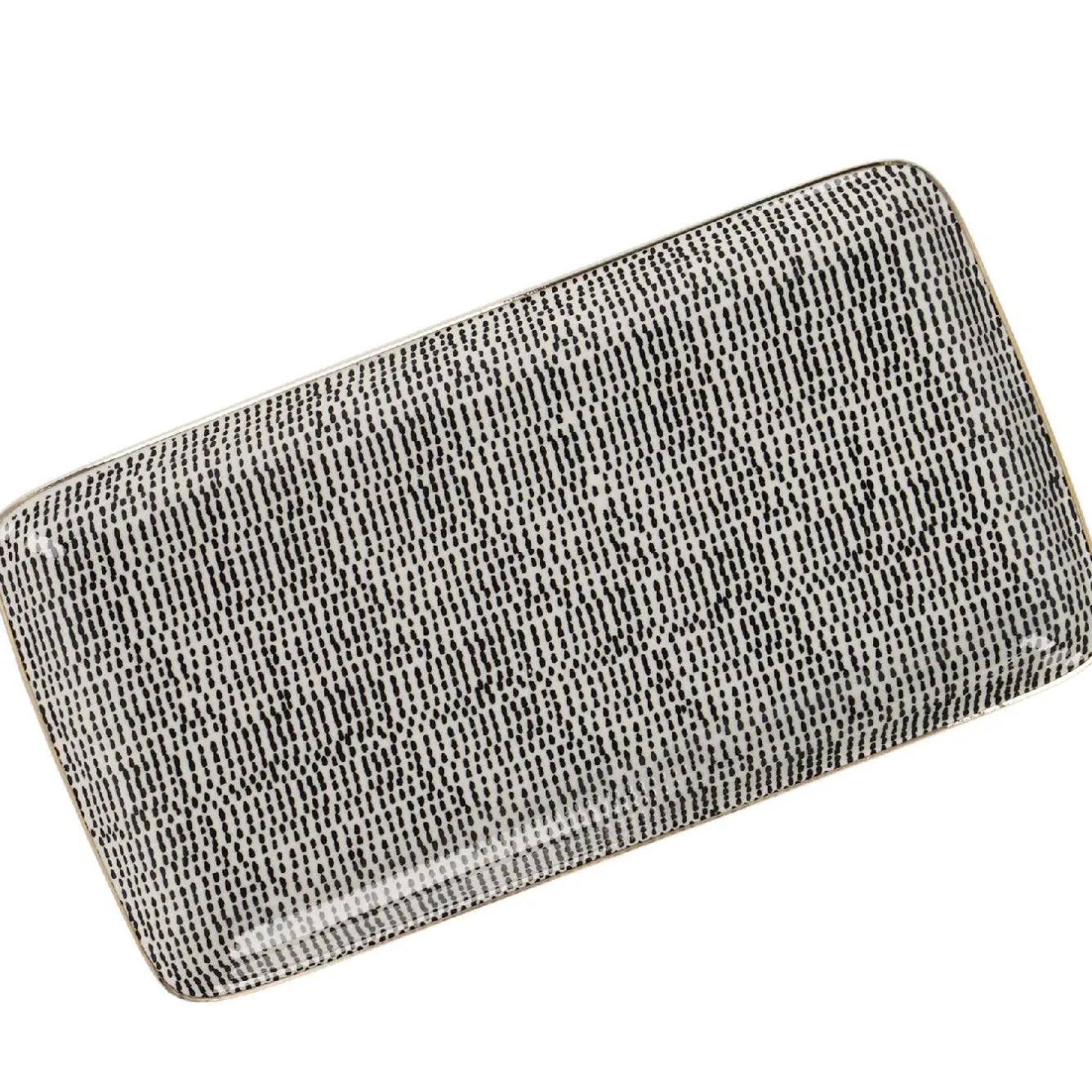Clearance Platte China, Goldrand, Schwarz/weiß, Striche, 23 Cm Jga|Shop The Geschenk