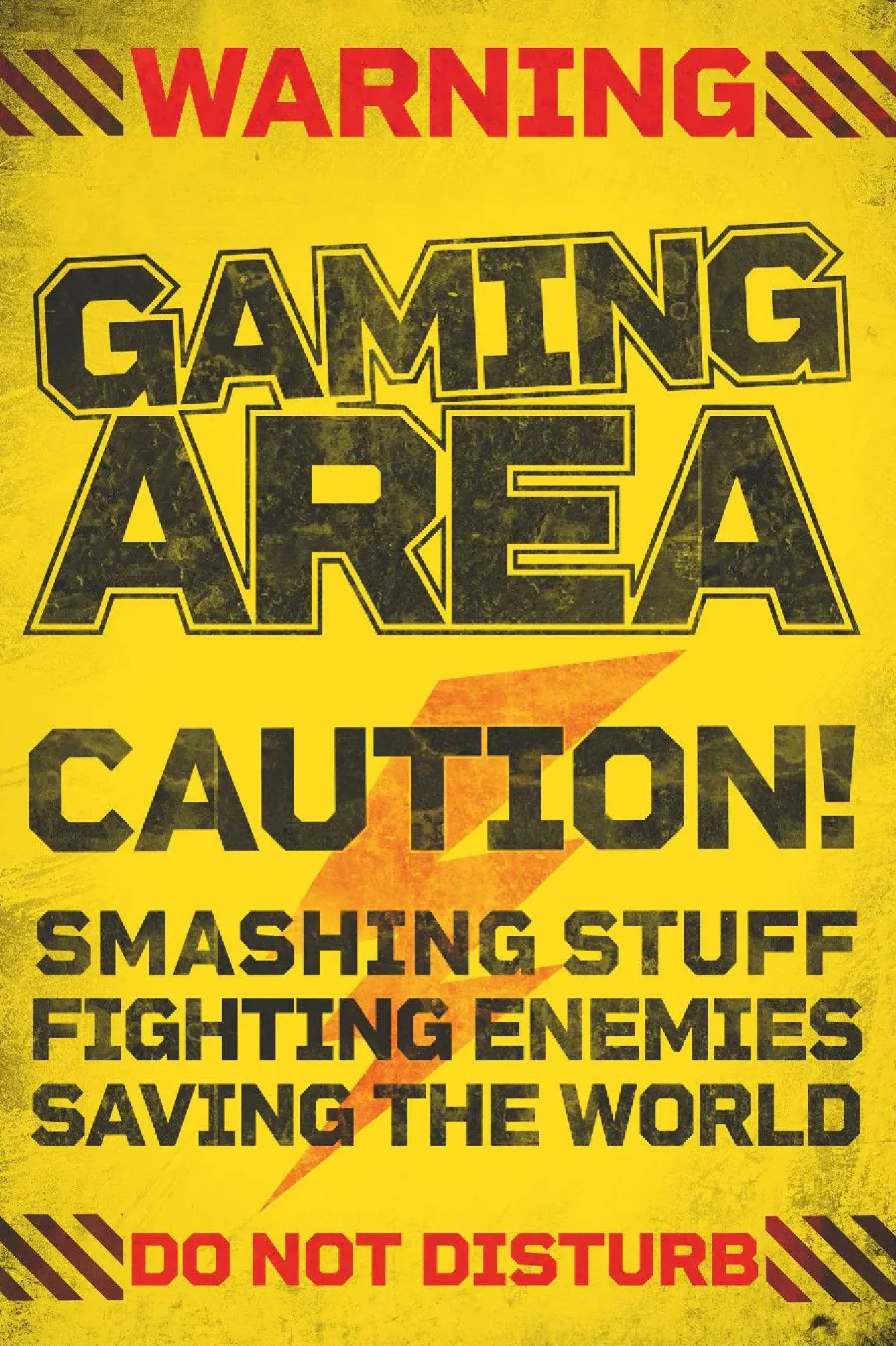 Outlet Poster Caution Gaming Area, Nr. 189 Poster