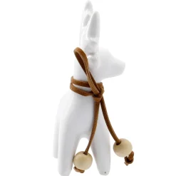 Rentier Schleife, Weiß, 9 Cm Figuren|Weihnachtstraditionen