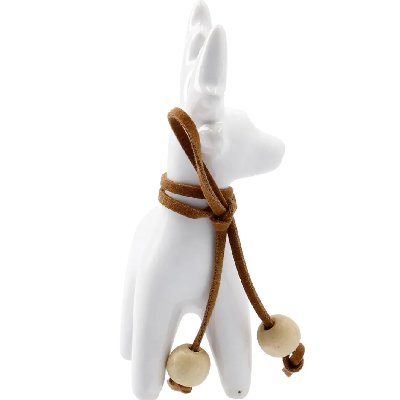 Rentier Schleife, Weiß, 9 Cm Figuren|Weihnachtstraditionen