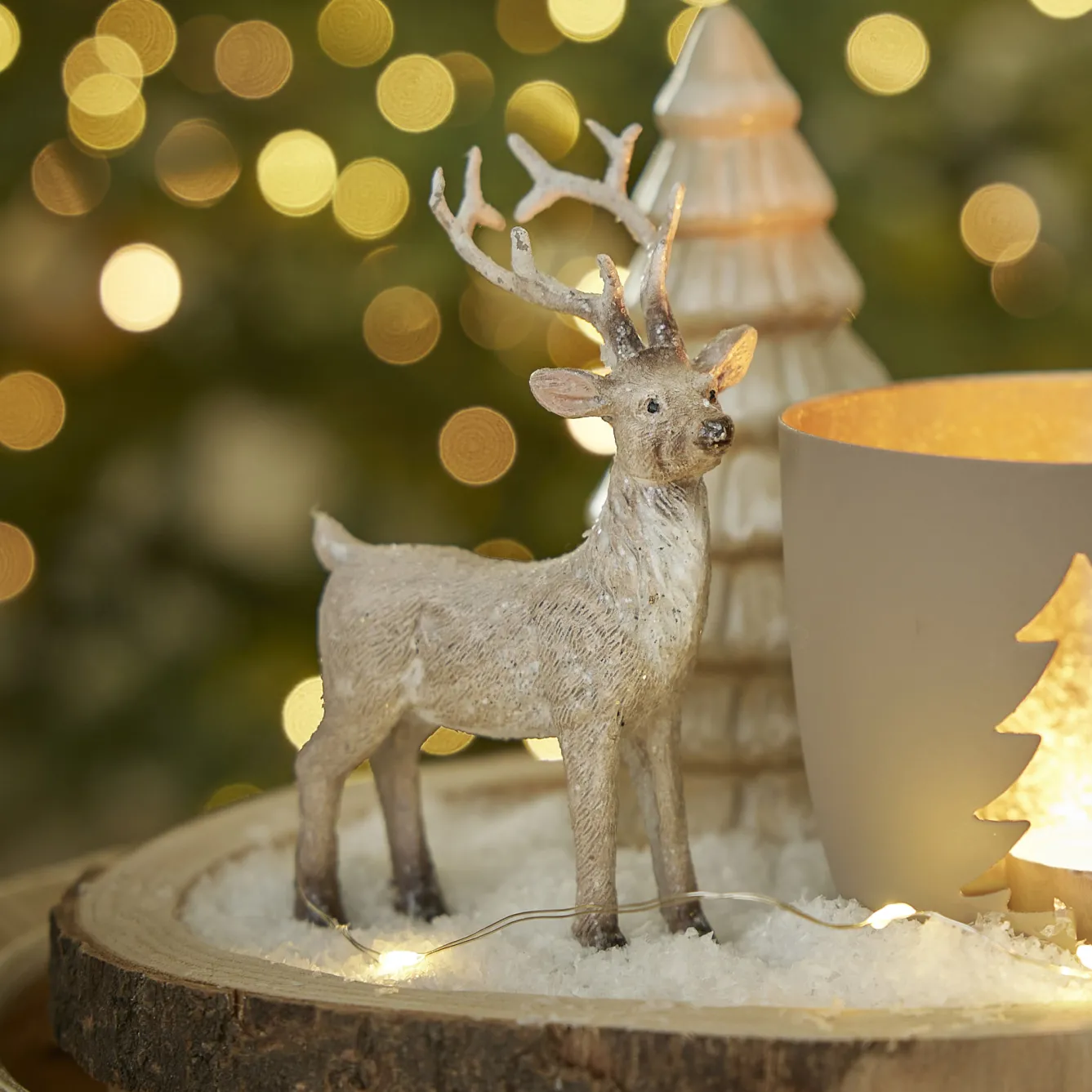 Discount Rentier Schnee, Stehend, 12.5 Cm Figuren|Weihnachtsdeko