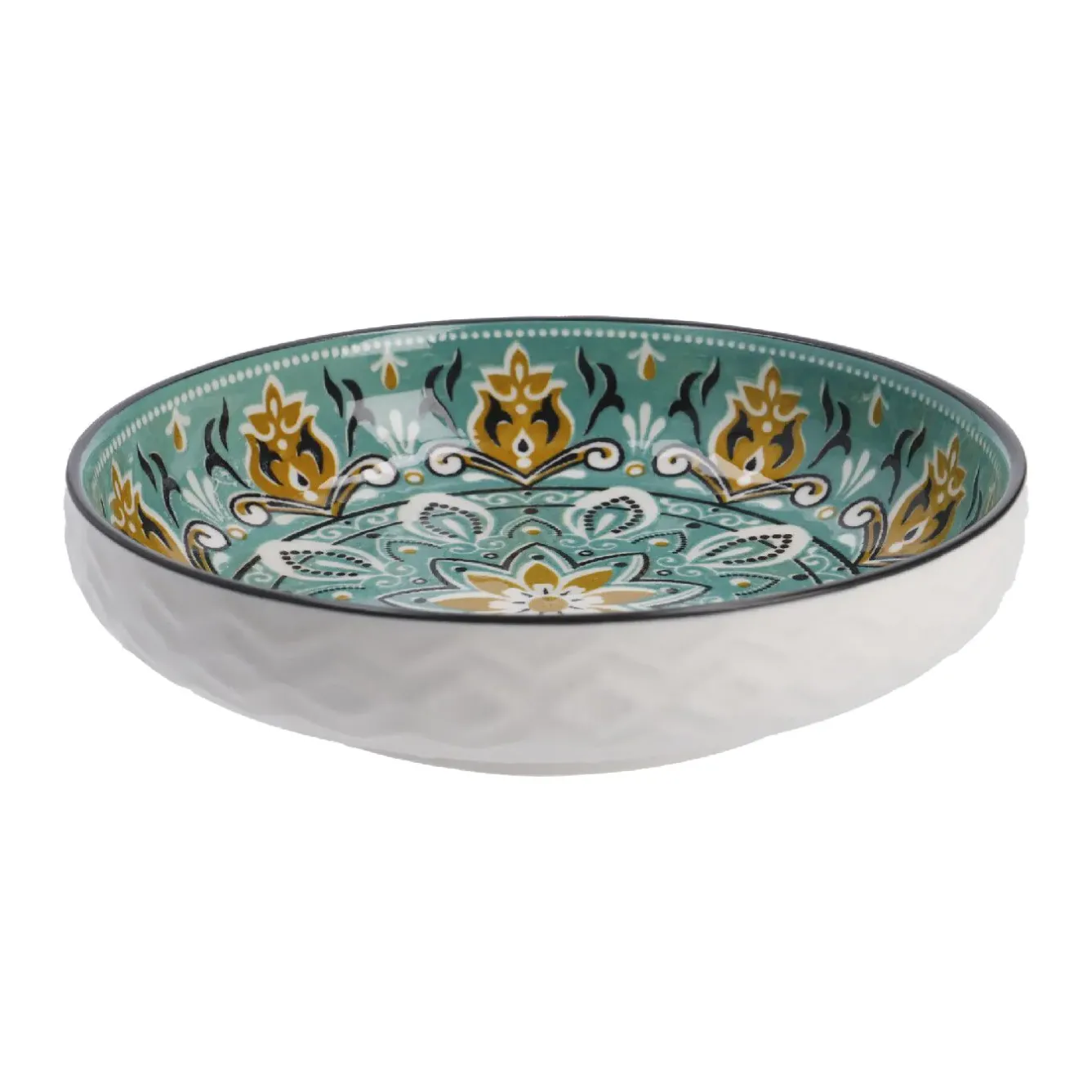 Discount Schale China, Flach, Grün/braun, 15 Cm Küche