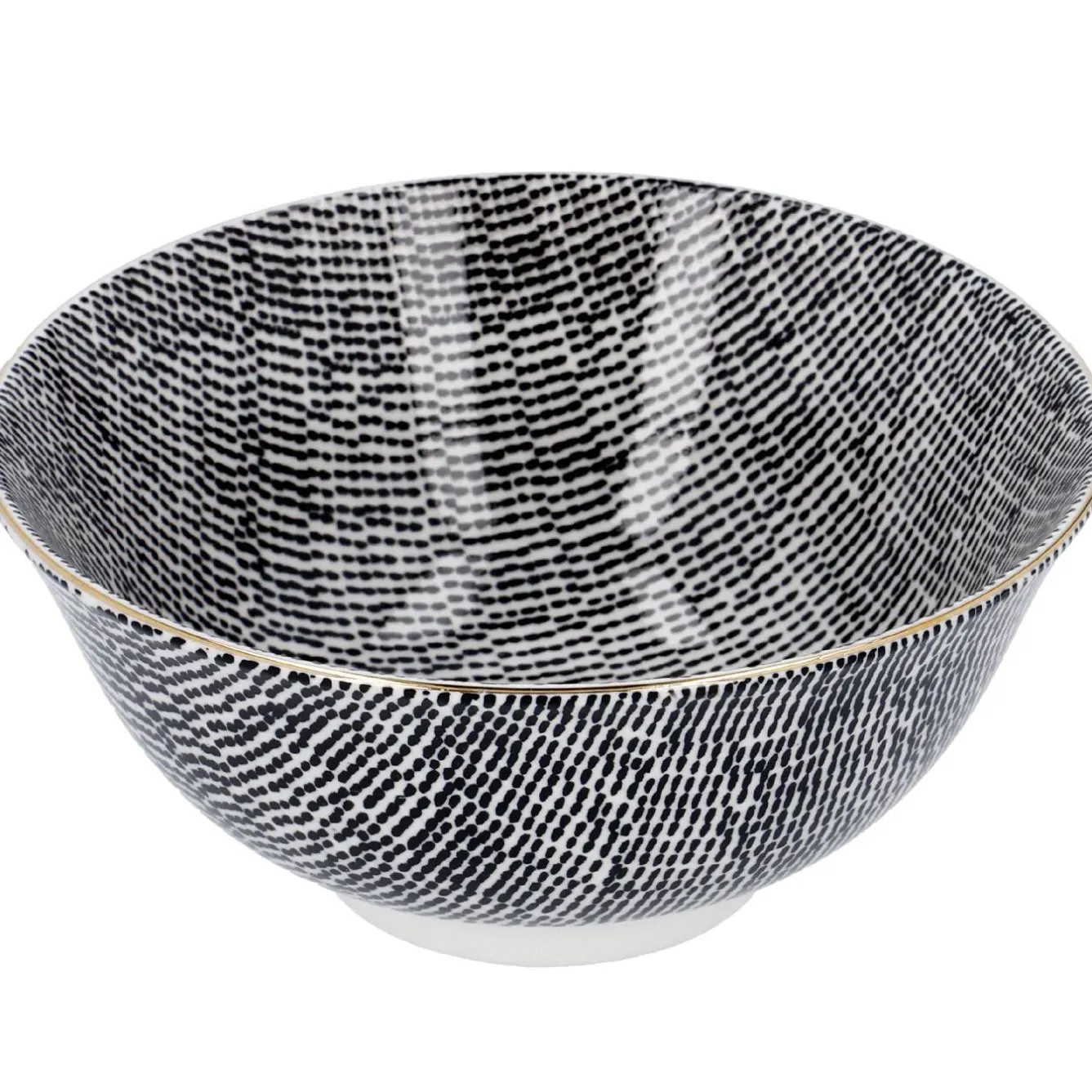 Discount Schale China, Groß, Schwarz/weiß, Striche Jga|Küche