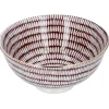Hot Schale China, Tief, Bordeaux/weiß, Goldrand, Stäbchen/Kreis Küche