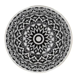 Discount Schale China, Tief, Schwarz/weiß, Goldrand, Orient Küche