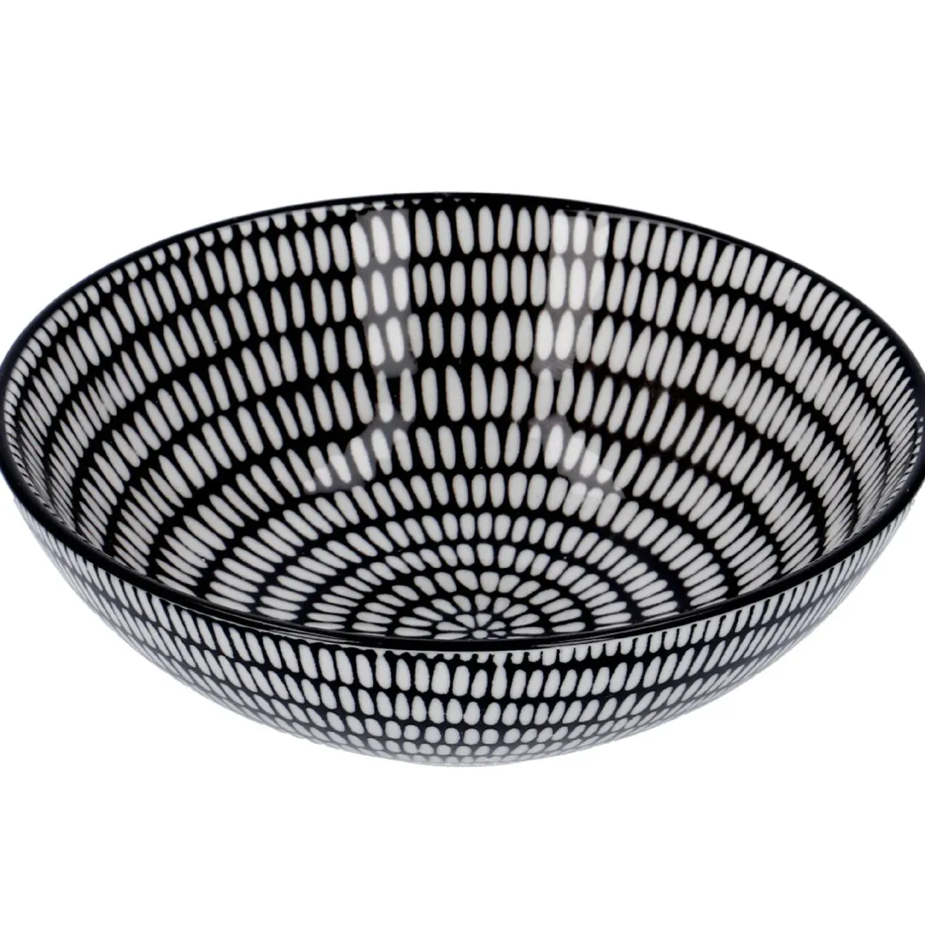 Discount Schale China, Tief, Stäbchen/Kreis, Schw/wss, 13 Cm Jga|Küche