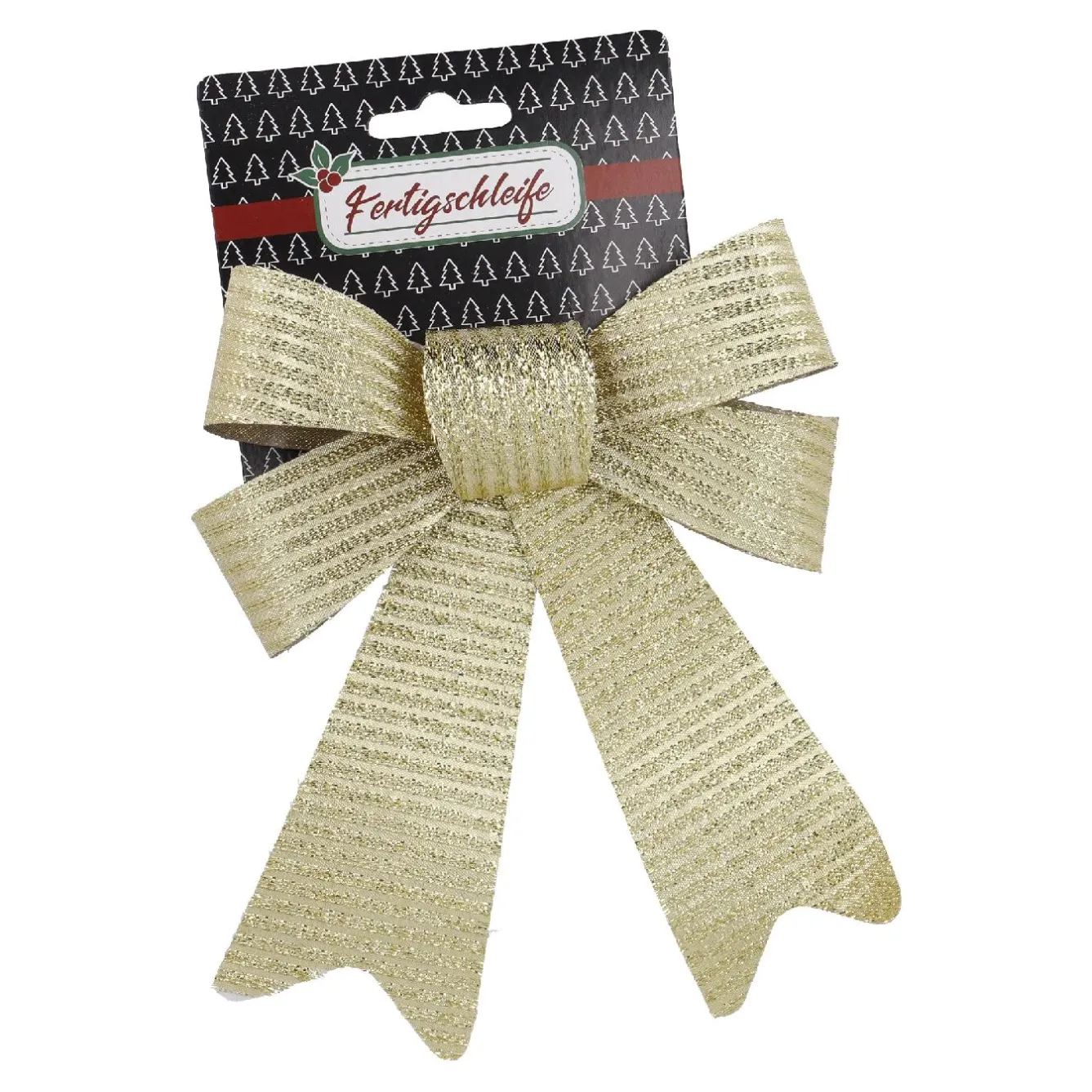 Hot Schleife Glitter/Streifen, Gold, 20 Cm Geschenkverpackungen|Weihnachten