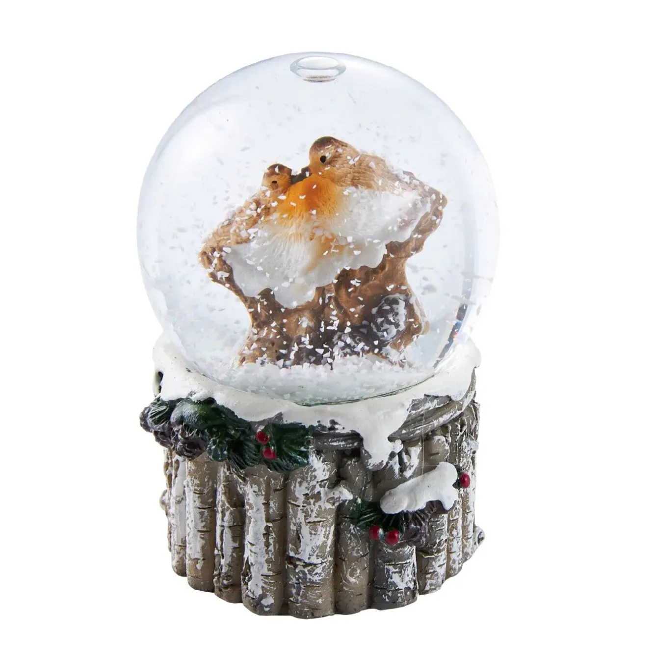 Sale Schneekugel Vogel, Baumstumpf, 4.5 X 6 Cm Figuren|Weihnachtsdeko