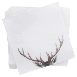Outlet Serviette Geweih, Geprägt, 16 Stück Weihnachtsdeko|Weihnachten