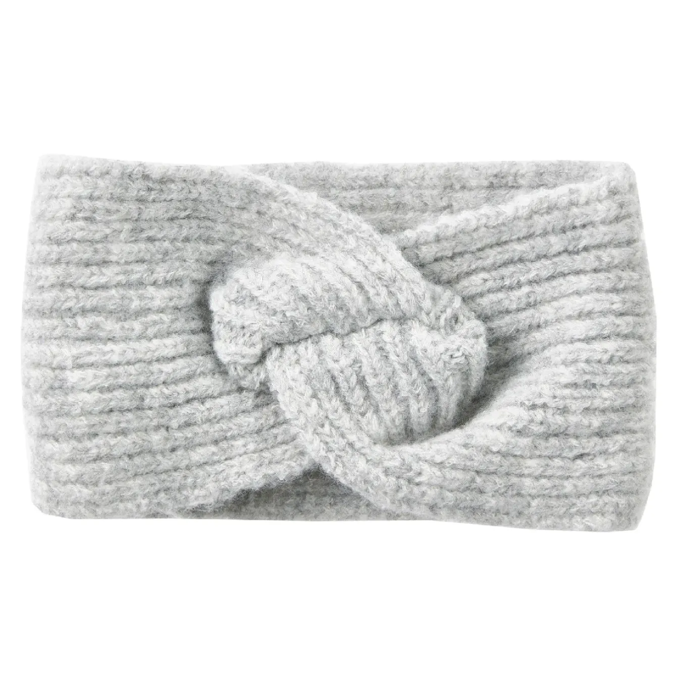 Outlet Stirnband Melange Mit Knoten, Hellgrau Fashion