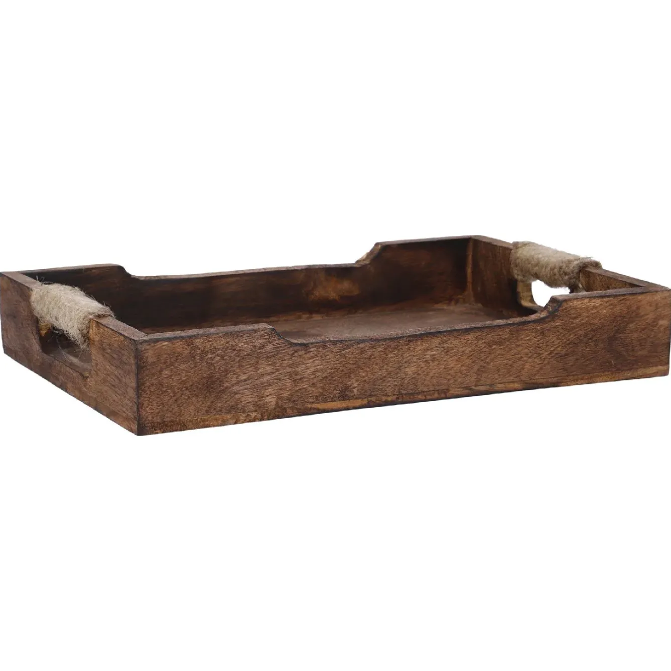 Clearance Tablett Mit Seilgriff, Braun, 29.5 X 19.5 Cm Schalen & Tabletts