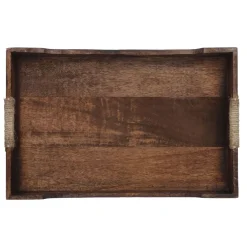 Hot Tablett Mit Seilgriff, Braun, 45.5 X 30 Cm Schalen & Tabletts