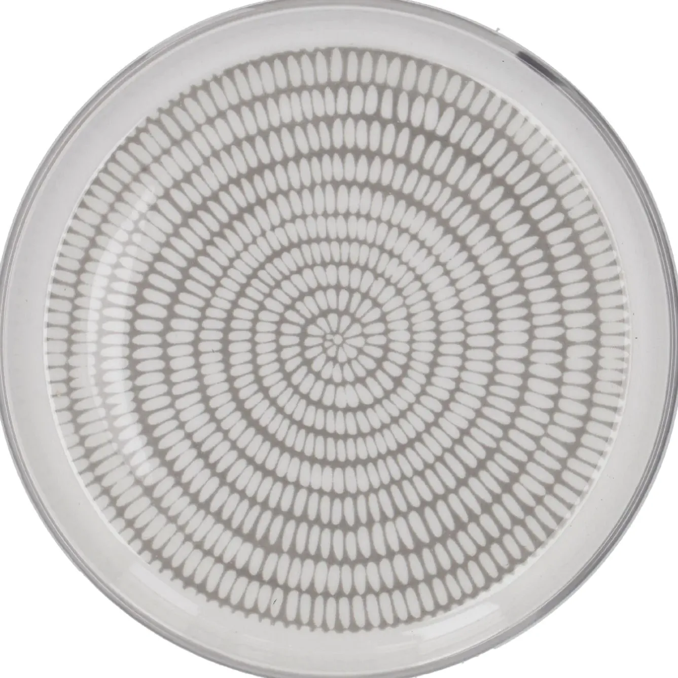 Discount Teller China, Stäbchen/Kreis, Dunkelgrau/wss, 16.5 Cm Küche