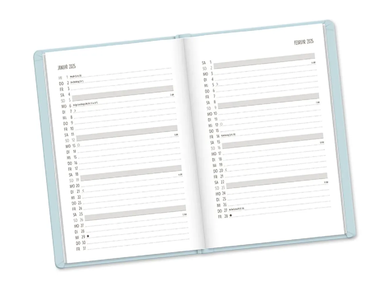 Hot Terminplaner Lederlook, 2025, Hellblau Kalender & Planer|Weihnachtsgeschenke