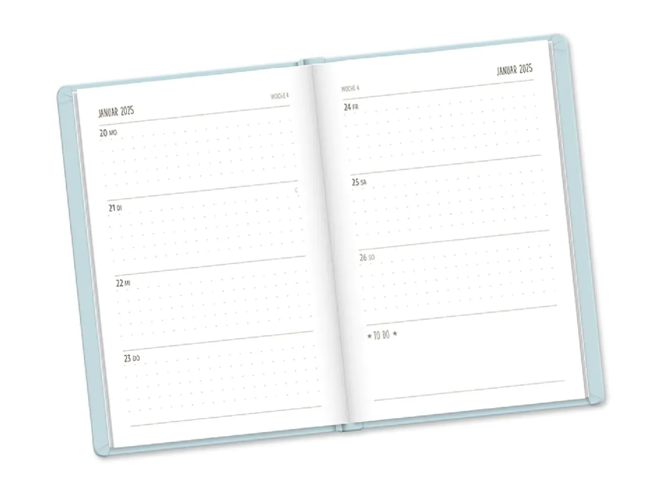 Hot Terminplaner Lederlook, 2025, Hellblau Kalender & Planer|Weihnachtsgeschenke