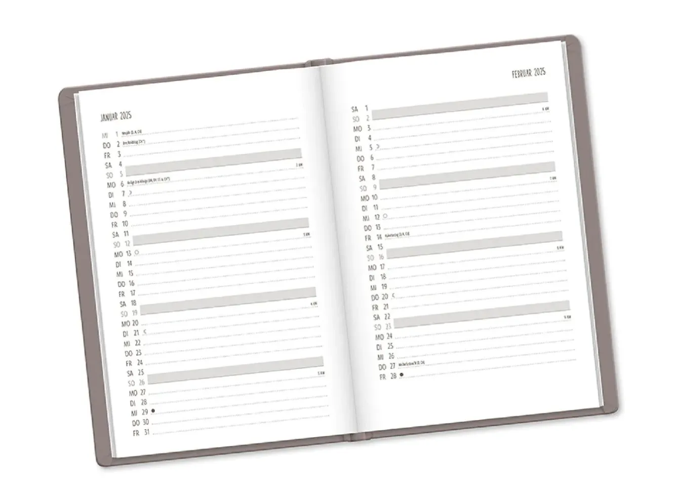 Online Terminplaner Lederlook, 2025, Taupe Kalender & Planer|Weihnachtsgeschenke
