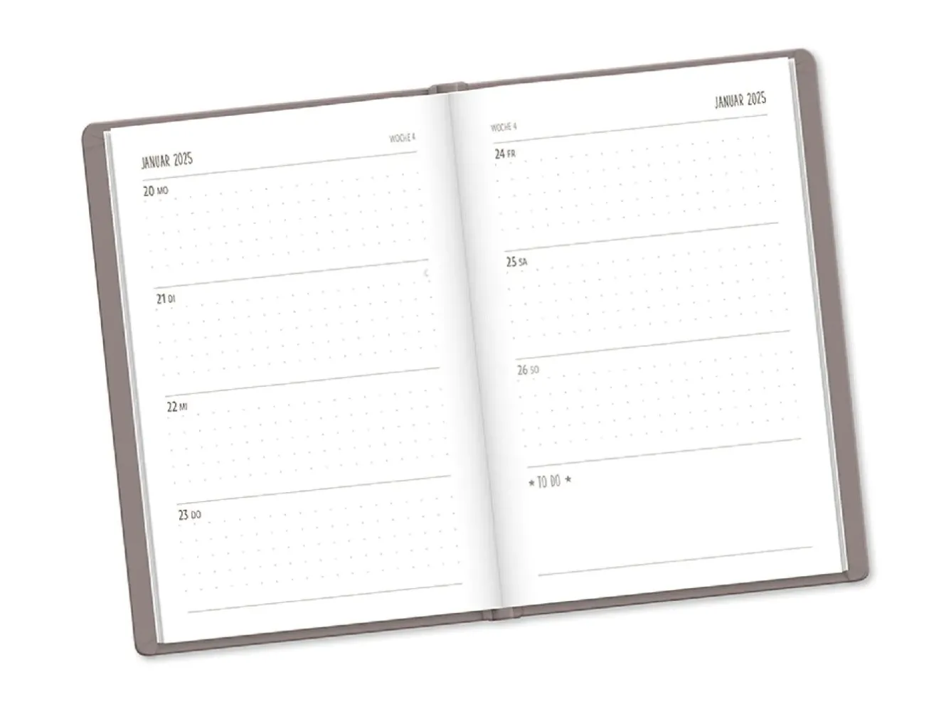 Online Terminplaner Lederlook, 2025, Taupe Kalender & Planer|Weihnachtsgeschenke