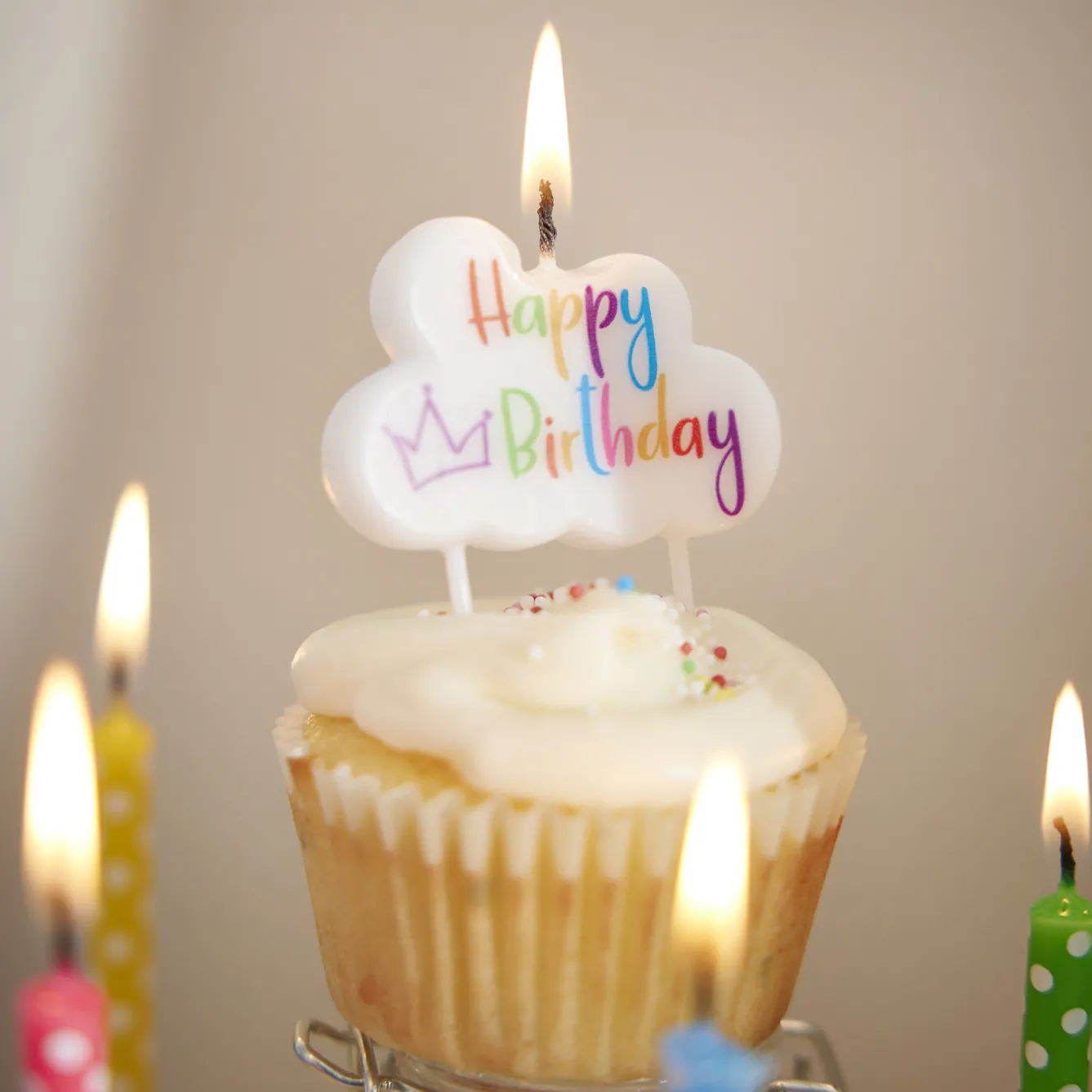 Tortenkerze Geburtstag, Bunt Geburtstag