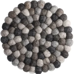 Untersetzer Filzkugeln, Grau-gemixt, 20 Cm Tischdeko