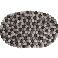 New Untersetzer Filzkugeln, Oval/grau, 40 Cm Küche|Tischdeko