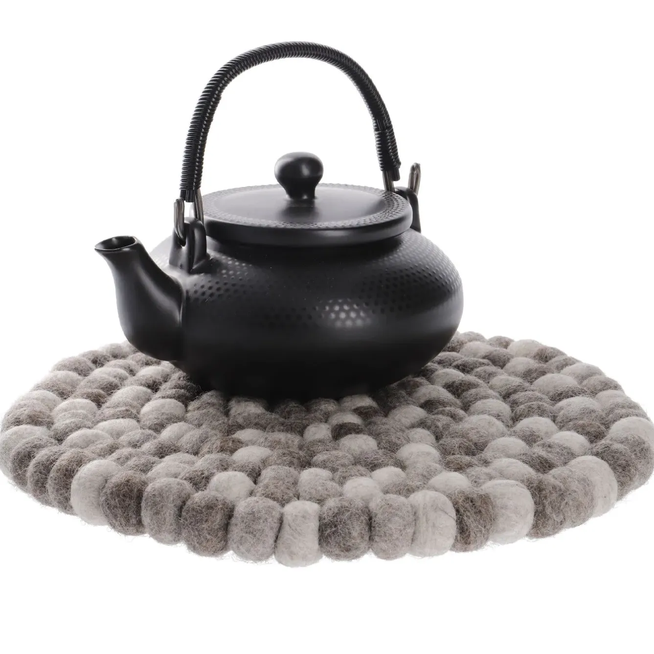 Outlet Untersetzer Filzkugeln, Taupe Mix, 30 Cm Küche|Tischdeko
