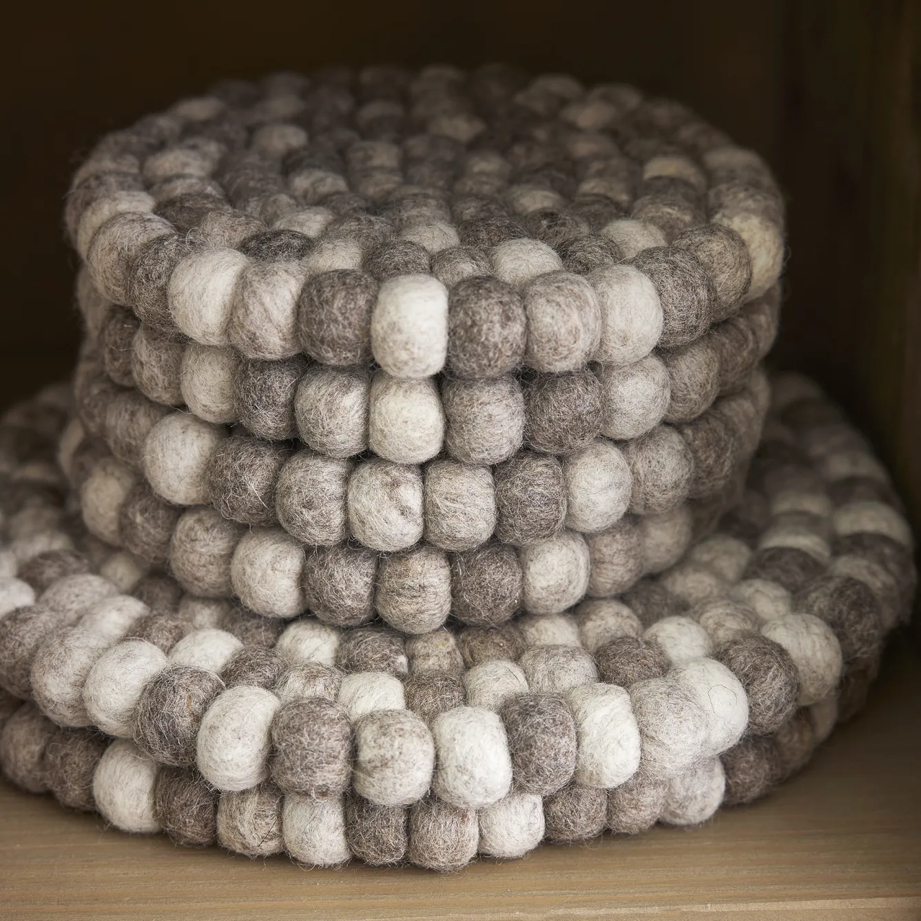 Outlet Untersetzer Filzkugeln, Taupe Mix, 30 Cm Küche|Tischdeko